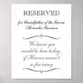 Voorbehouden grootvader van het Groom Memorial Wed Poster