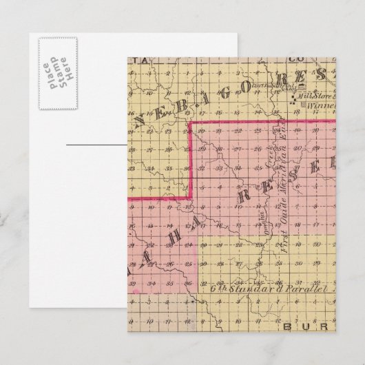 Voorbehouden Omaha en Winnebago in Nebraska Briefkaart (Voorkant / Achterkant)