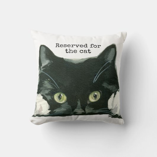 voorbehouden voor kattenkussen met zwarte kat kussen (Voorkant)