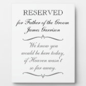 Voorbehouden voor vader van het Groom Wedding Memo Fotoplaat (Voorkant)
