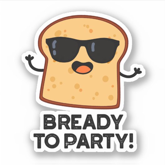 Voorbereid om grappige voedselbonnen te vieren sticker (Voorkant)