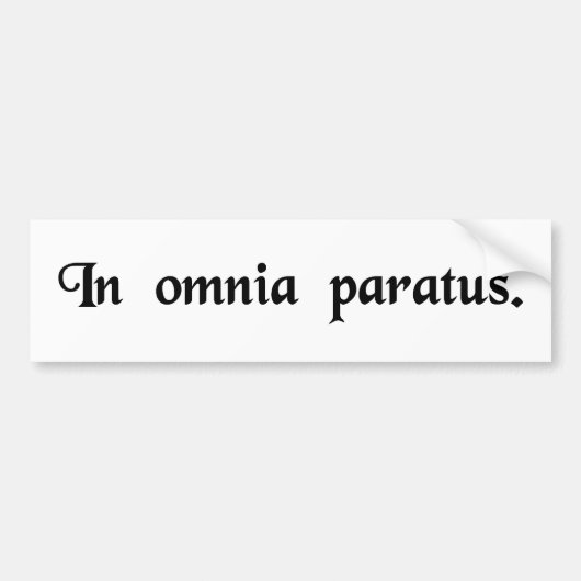 Voorbereid voor alles. bumpersticker (Voorkant)