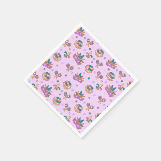 Voorbereide Mardi Gras King Cake-feestservetten Servet (Hoek)