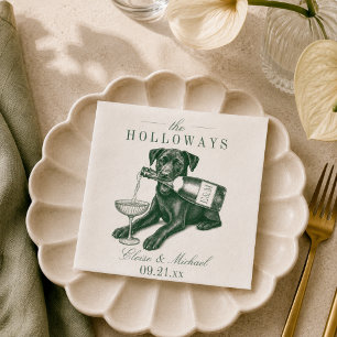 Voorbereide Saliegroene Labradors Champagne Trouw Servet