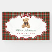 Voorbereide Teddibeer Kerst Babyshower Spandoek (Horizontaal)