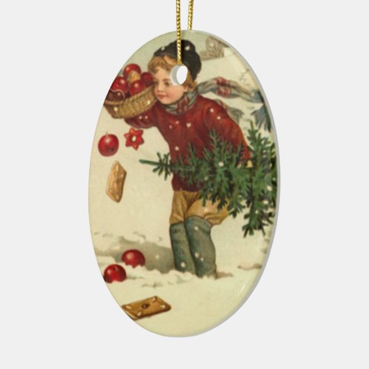 Voorbereiden op kerstmis keramisch ornament (Links)