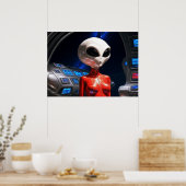 Voorbereiden op Vlucht AI Alien Kunst Poster (Keuken)