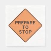 Voorbereiden van stoppen van het verkeersteken servet (Voorkant)