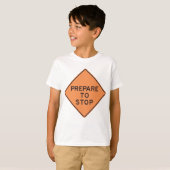 Voorbereiden van stoppen van het verkeersteken t-shirt (Voorkant volledig)