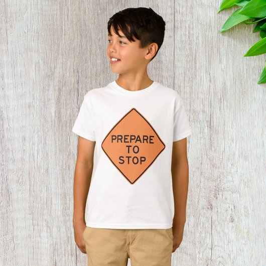 Voorbereiden van stoppen van het verkeersteken t-shirt