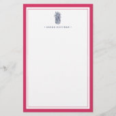 Voorbereiding anananas | Roze en marine gepersonal Briefpapier (Voorkant)