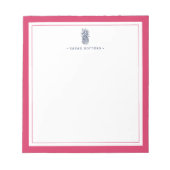 Voorbereiding anananas | Roze en marine gepersonal Notitieblok (Voorkant)