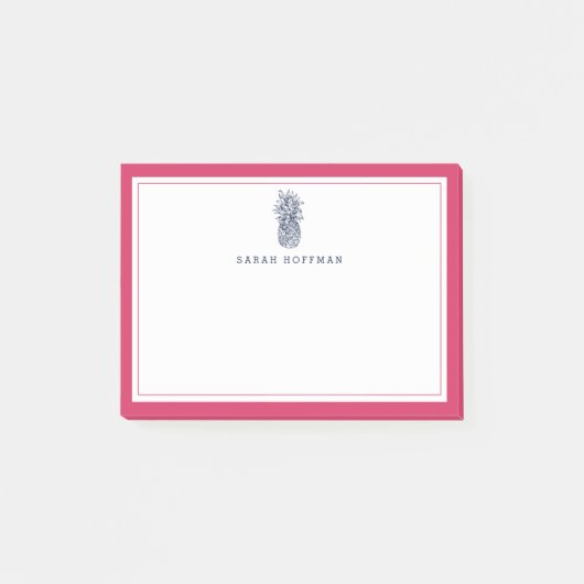 Voorbereiding anananas | Roze en marine gepersonal Post-it® Notes (Voorkant)