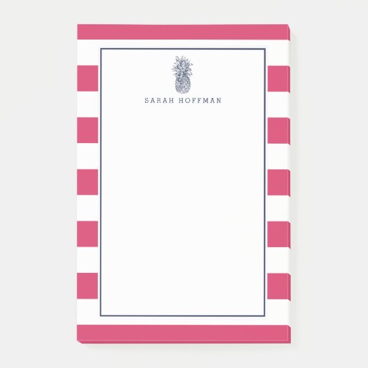 Voorbereiding anananas | Roze en marine gepersonal Post-it® Notes (Voorkant)