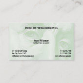 Voorbereiding inkomstenbelasting visitekaartje (Voorkant)