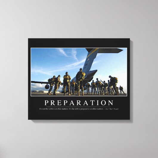 Voorbereiding: Inspirerend prijsopgave Canvas Afdruk (Voorkant)