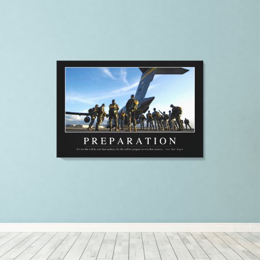 Voorbereiding: Inspirerend prijsopgave Canvas Afdruk (Insitu (Houten vloer))