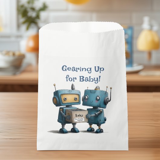 Voorbereiding op Baby Robot Baby shower Bedankzakje