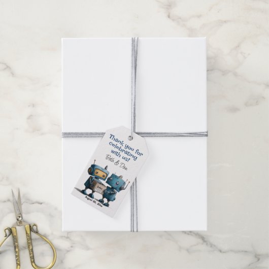 Voorbereiding op Baby Robot Baby shower Cadeaulabel (Met Touw)