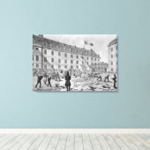 Voorbereiding van de behandeling van de veroordeel canvas afdruk (Insitu (Houten vloer))