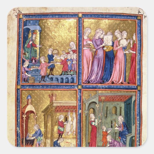 Voorbereiding van de Passover Vierkante Sticker (Voorkant)