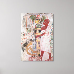 Voorbereiding van een mummy voor een zuiveringscer canvas afdruk