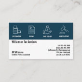 Voorbereiding van inkomstenbelasting visitekaartje (Voorkant)