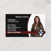 Voorbereiding van inkomstenbelasting visitekaartje (Voorkant)