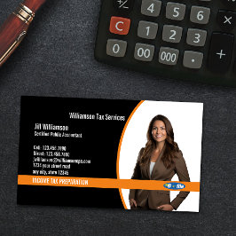 Voorbereiding van inkomstenbelasting visitekaartje