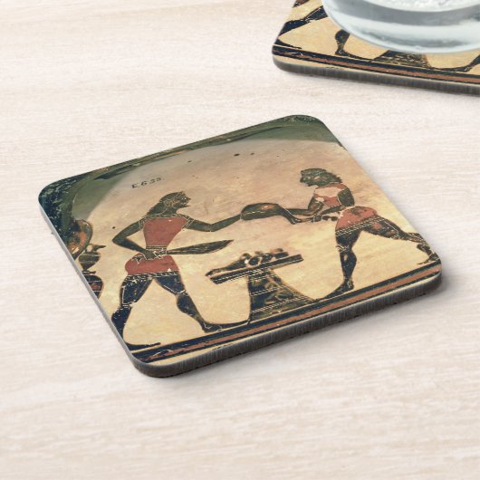 Voorbereiding van voedsel voor een symposium, deta bier onderzetter (Linkerzijde)