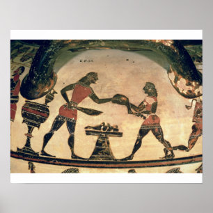 Voorbereiding van voedsel voor een symposium, deta poster