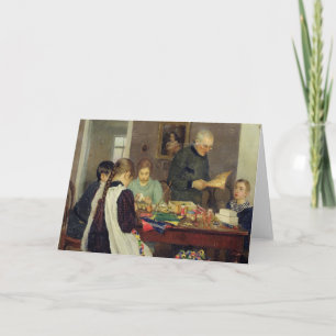 Voorbereiding voor Kerstmis 1896 Feestdagen Kaart