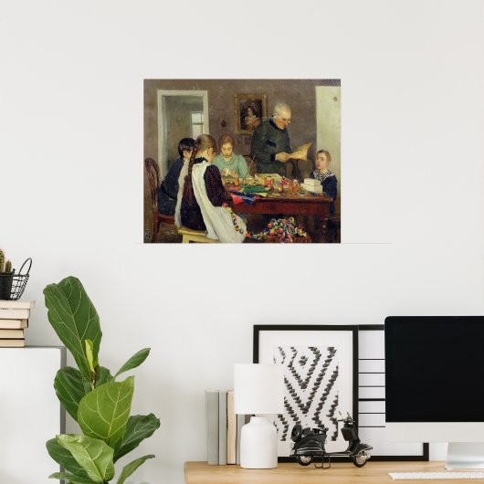 Voorbereiding voor Kerstmis 1896 Poster (Thuiskantoor)