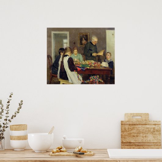 Voorbereiding voor Kerstmis 1896 Poster (Keuken)