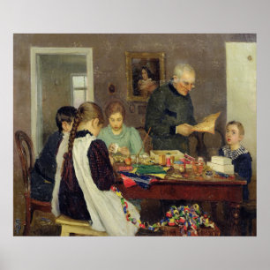 Voorbereiding voor Kerstmis 1896 Poster