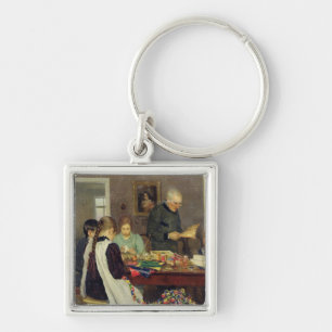 Voorbereiding voor Kerstmis 1896 Sleutelhanger