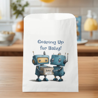 Voorbereidingen voor de Baby Shower van Baby Robot Bedankzakje