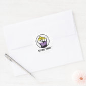 Voorbij binair ronde sticker (Envelop)