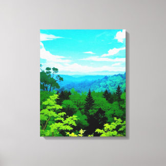 Voorbij de berg canvas afdruk