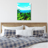 Voorbij de berg canvas afdruk (Insitu (Slaapkamer))