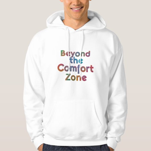Voorbij de comfortzone hoodie (Voorkant)