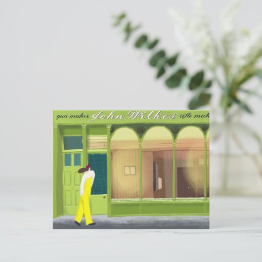 Voorbij de groene winkel feestdagenkaart (Staand voorkant)