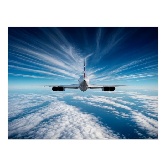 Voorbij de horizon: Concorde van achteren Perfect Poster (Voorkant)