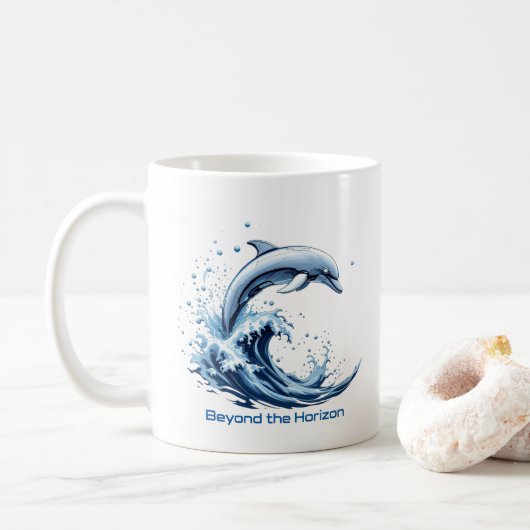 Voorbij de horizon - Dolphin Wave Mok (Met donut)