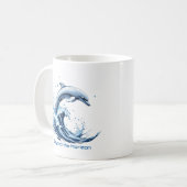 Voorbij de horizon - Dolphin Wave Mok (Voorkant links)
