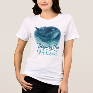 Voorbij de horizon - Majestic Whale Waterverf Tri-Blend Shirt