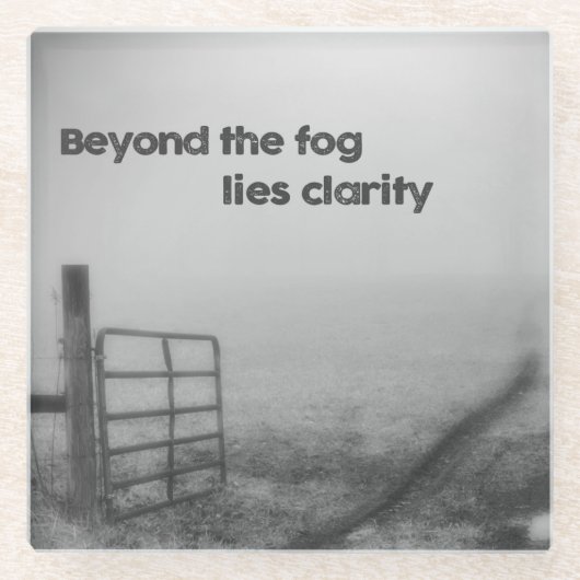 Voorbij de mist is helderheid glazen onderzetter (Voorkant)