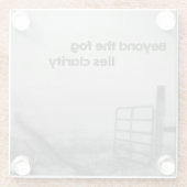 Voorbij de mist is helderheid glazen onderzetter (Achterkant)