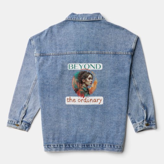 Voorbij het gewone vrouwendag kunst gezicht denim jacket (Achterkant)