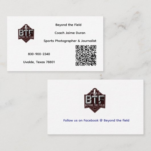 Voorbij het veld visitekaartje (Voorkant / Achterkant)